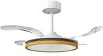 DECKENVENTILATOR-MIT-LICHT Stahl Naturholz