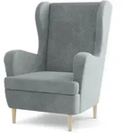 SESSEL VOGERA, Ohrensessel Polstersessel, Hellgrau