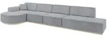 ECKSOFA Ottomane Links ARRIO-L3 - 413x171x83 cm Hellgrau