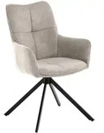 ARMLEHNENSTUHL Pecto mit Drehfunktion und schwarzem Metallgestell, Beige