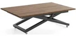 COUCHTISCH Axen h&ouml;henverstellbar ausziehbar, Nussbaum Braun 120-160/80/38-75 cm
