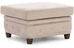 HOCKER Chesterfield Cleo Blink Beige Samt mit Kristallsteppung und braunen