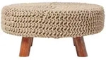 STRICK-HOCKER natur, rund 62/62/30 cm