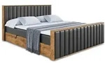 BOXBETT mit Matratze H3 und Lattenrost - LOLLI4-Z - 140x200 - Schwarz Kunstleder