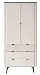 KLEIDERSCHRANK AUTUMN 2D3S zweit&uuml;rig mit Schubladen, Kaschmir / Grauer Stein