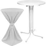 STEHTISCH Sylt &Oslash; 70cm Wei&szlig; mit Giulia Stehtischhusse &Oslash; 70cm Wei&szlig;
