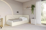 EINZELLBETT Jugendbett mit Bettkasten, Links - FIKY 90x200 Beige