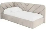 EINZELLBETT Jugendbett mit Bettkasten, Rechts - FIKY 80x200 Beige