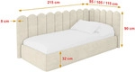 EINZELLBETT Jugendbett mit Bettkasten und Matratze H3/H4, Links - ARTY 100x200 Beige