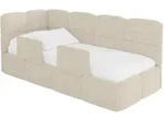EINZELLBETT Jugendbett mit Bettkasten und Matratze H3/H4, Rechts - KIVY 90x200 Beige