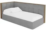 EINZELLBETT Jugendbett mit Bettkasten, Rechts - SOVY 90x200 Grau