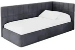 EINZELLBETT Jugendbett mit Bettkasten, Links - TULY 90x200 Dunkelgrau