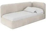 EINZELLBETT Jugendbett mit Bettkasten, Links - ELSY 80x200 Beige