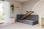 EINZELLBETT Jugendbett mit Bettkasten, Rechts - ARTY 100x200 Dunkelgrau