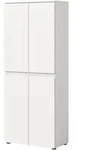 MEHRZWECKSCHRANK wei&szlig; 70 x 175 cm, Stauraumschrank 4-t&uuml;rig mit 9 F&auml;chern
