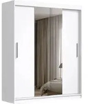 SCHWEBET&Uuml;RENSCHRANK VIVA 180/215,5/59cm 2-t&uuml;rig mit Spiegel Wei&szlig;