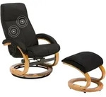 MASSAGESESSEL mit Fu&szlig;hocker Polyester Schwarz Hero