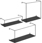 Wandregalset Ulmo Wall Shelf Schwarz, 3-teilig