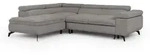 ECKSOFA mit Schlaffunktion und Bettkasten Bonnie aus Hellgrau Chenille-Stoff mit