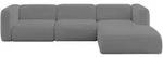 ECKSOFA Ottomane Rechts MIRA-L2 318x179x89 Grau Boucl&eacute;