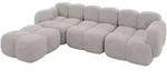 ECKSOFA modulares Sofa Links Miko-L2 302x205x75 Hellgrau Velours