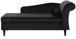CHAISELONGUE Samtstoff schwarz rechtsseitig Luiro
