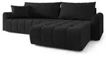 ECKSOFA FRIGA Schwarz Strukturstoff mit Schlaffunktion