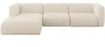 ECKSOFA Ottomane Links MIRA-L2 318x179x89 Beige Velours