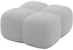 POUF Miko-Puf 90x90x45 cm Hellgrau Boucl&eacute; Modular Sitzhocker