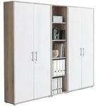 Aktenschrank Office Edition Sw Set 10 Wei&szlig;/Sonoma Eiche
