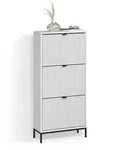 SCHUHKIPPER Aterno Wei&szlig; 60 x 130 cm mit 3 Klappschubladen
