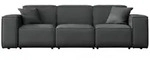 GARTENSOFA Lorento Outdoor 3-Sitzer, Dunkelgrau Kunstleder 251/73/92 cm