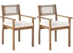 GARTENSTUHL 2er Set Akazienholz Hellbraun Sumirago