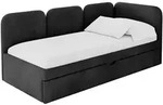 EINZELLBETT Jugendbett mit Bettkasten und Matratze H3/H4, Links - ALVY 100x200