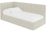 EINZELLBETT Jugendbett mit Bettkasten, Rechts - TULY 80x200 Beige
