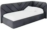 EINZELLBETT Jugendbett mit Bettkasten, Links - FIKY 100x200 Dunkelgrau