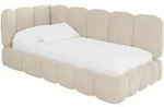 EINZELLBETT Jugendbett mit Bettkasten, Rechts - AVRY 90x200 Beige