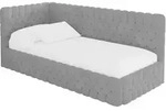 EINZELLBETT Jugendbett mit Bettkasten und Matratze H3/H4, Rechts - MULY 80x200 Grau