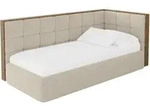 EINZELLBETT Jugendbett mit Bettkasten, Links - SOVY 80x200 Dunkelbeige