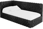 EINZELLBETT Jugendbett mit Bettkasten, Rechts - MULY 80x200 Schwarz