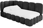 EINZELLBETT Jugendbett mit Bettkasten, Rechts - AVRY 80x200 Schwarz