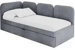 EINZELLBETT Jugendbett mit Bettkasten, Rechts - ALVY 80x200 Grau