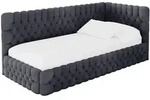 EINZELLBETT Jugendbett mit Bettkasten und Matratze H3/H4, Links - MULY 80x200