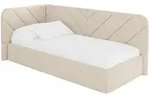 EINZELLBETT Jugendbett mit Bettkasten und Matratze H3/H4, Rechts - FIKY 80x200 Beige