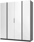 DREHT&Uuml;RENSCHRANK CAGLIARI 200/239/61,9cm 4-t&uuml;rig mit Spiegel Schwarz