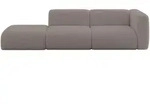 SOFA Ottomane Rechts MIRA-S3 296x89x70 Braun Boucl&eacute;