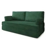 BETTSOFA SILAR aus Schaumstoff Kordstoff Gr&uuml;n Schlaffunktion