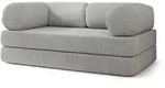 BETTSOFA EIREN aus Schaumstoff Bucle-Stoff Hellgrau Schlaffunktion