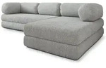 ECKSOFA KELI modulares Boneless Sofa mit Schlaffunktion Hellgrau Boucle-Stoff