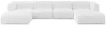 WOHNLANDSCHAFT MIRA-U2 408x179x70 Wei&szlig; Boucl&eacute;